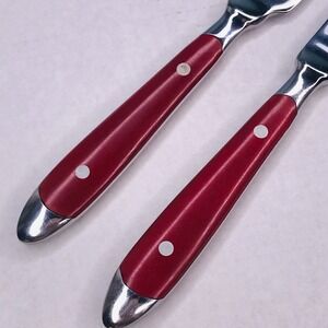 Towle Red Handle Dinner Knife Flatware stainless Replacement Set of 2